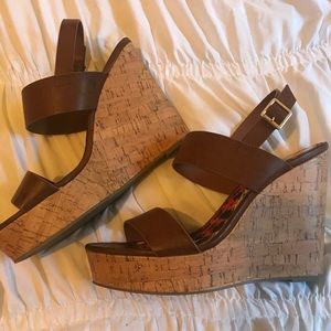 New Madden Girl Leather Cork Wedges